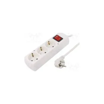 Napájecí kabel Prodlužovací síťový kabel Schuko Zásuvky 3 PVC bílá 3x1,5mm2