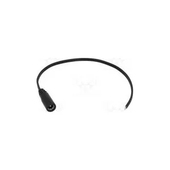 Napájecí kabel Kabel vodiče,DC 5,5/2,1 zásuvka přímý 0,5mm2 černá 2,5m