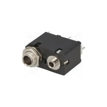 Elektrická zásuvka Zásuvka Jack 3,5mm + Jack 6,35mm zásuvka stereo dvojité THT