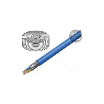 Síťový kabel Vodič S/FTP 6a drát Cu 4x2x23AWG LSZH modrá 50m Økab 7mm