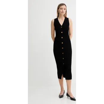 Dámské šaty Šaty MICHAEL Michael Kors černá barva, midi, přiléhavé, MT5832533D 99X, vel. XL