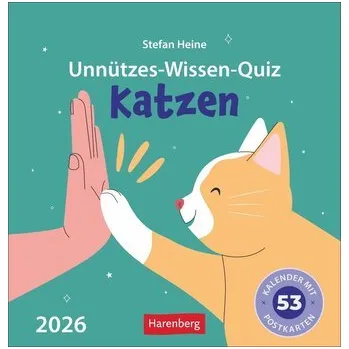 Unnützes-Wissen-Quiz Katzen Premium-Postkartenkalender - Kalender mit 53 Rätselkarten - Heine, Stefan