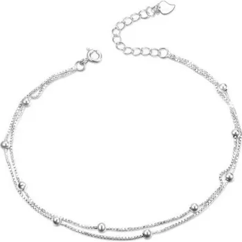 Náramek Dvojitý stříbrný náramek s kuličkami