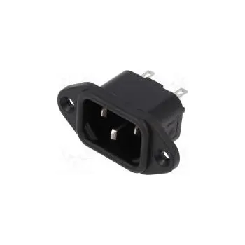 Elektrická zásuvka Konektor napájecí AC zásuvka vidlice 10A 250VAC C14 (E)