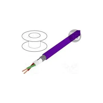 elektrický kabel Vodič PROFIBUS,přenos dat 1x2x0,64mm2 drát Cu PVC fialová
