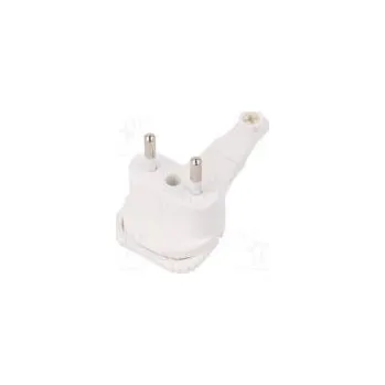 Elektrická zásuvka Konektor napájecí AC vidlice zástrčka 2P 250VAC 6A bilá