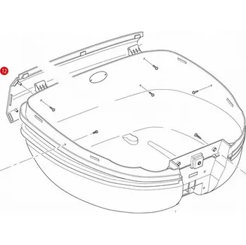 Motodoplněk GIVI Z692R zadní stříbrný plast kufru E 55 Maxia (lze na něj kufr postavit) - pozice 12