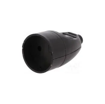 Elektrická zásuvka Konektor napájecí AC zásuvka zásuvka 2P 250VAC 16A černá