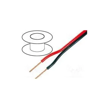 elektrický kabel Vodič reproduktorový 2x0,5mm2 lanko OFC černo-červená PVC