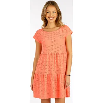 Dámské šaty Šaty dámské s krátkým rukávem 5F007 LITEX Barva: lososová, Velikost: M