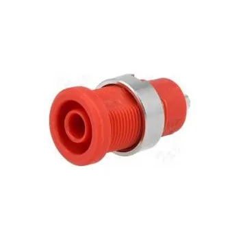 Krokosvorka Zásuvka banánek 4mm 36A červená pájení