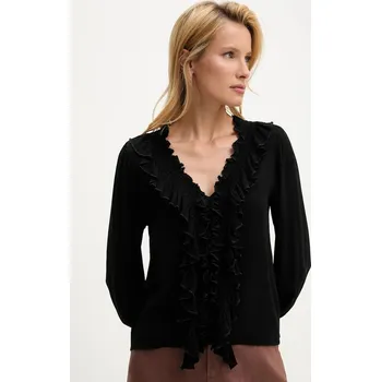 Dámská halenka Halenka Answear.LAB dámská, černá barva, hladká FT975 99X, vel. M