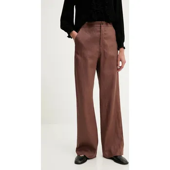 Dámské kalhoty Lněné kalhoty Answear.LAB p2419.fh hnědá 88X, vel. M