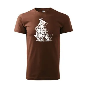 Pánské tričko pro motorkáře black and white: hnědé 4XL