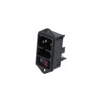 Elektrická zásuvka Konektor napájecí AC zásuvka vidlice 10A 250VAC IEC 60320