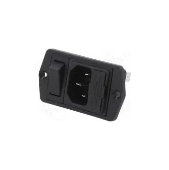 Elektrická zásuvka Konektor napájecí AC zásuvka vidlice 10A 250VAC IEC 60320