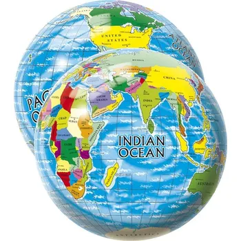 Míč mapa světa s potiskem Zeměkoule 23cm globus