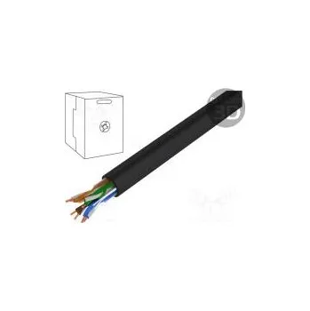 Vodič U/UTP 5e průmyslový Ethernet drát Cu 4x2x24AWG černá