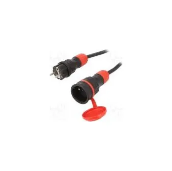 Prodlužovací kabel Prodlužovací síťový kabel Zásuvky 1 guma černá 3x2,5mm2 10m