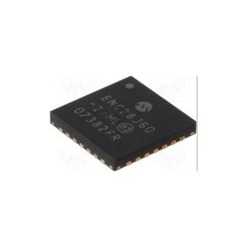 Integrovaný obvod IC kontrolér Ethernet 10Base-T SPI QFN28 3,1÷3,6V