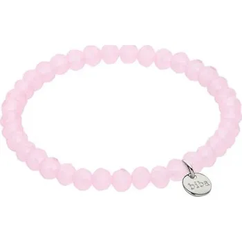 Náramek Náramek se skleněnými krystaly růžový 3-8mm 1ks, 18 cm - 6 mm