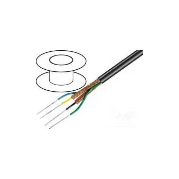 Audio kabel Vodič mikrofonní 2x0,15mm2+2x0,15mm2 černá pocínované,OFC