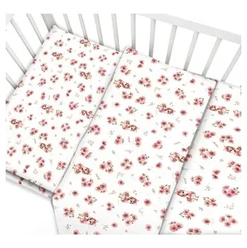 Dětsný nábytek Povlečení do postýlky, bavlna, 2D sada, Kačenky - bílá, pudrově růžová; 120x90