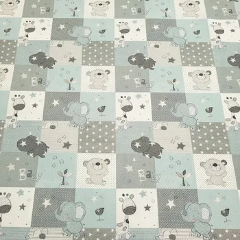 BYTEMA Bavlněná látka BABY ZOO modrá šíře 150 cm