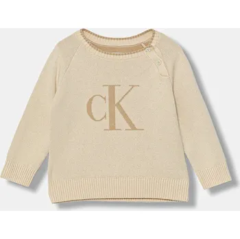 Dívčí svetr Dětský svetr Calvin Klein Jeans IN0IN00205.9BYA béžová 01X, vel. 98