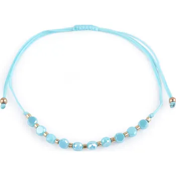 Náramek Náramek shamballa broušené korálky s AB efektem, barva 3 modrá azurová AB