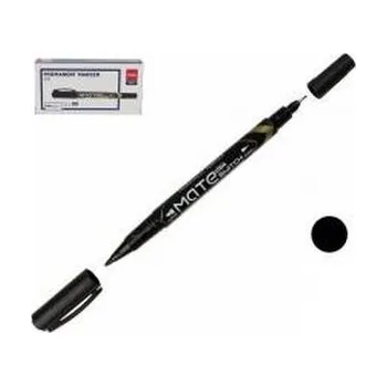 Set školních potřeb Marker permanentny dwustronny czarny (12szt) DELI