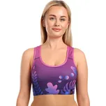 Veselá dámská sportovní podprsenka Dedoles Fialové listy (D-W-AW-GB-C-RP-1281) XS