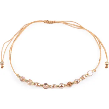 Náramek Náramek shamballa broušené korálky s AB efektem, barva 5 zlatá sv. AB