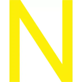 Kancelář Skladová podlahová značka - N, 20,5 cm, 25 ks, žlutá