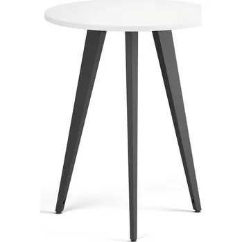 B2B Partner Konferenční stůl PRIMO VIBE, průměr 60 cm, černá podnož, bílá