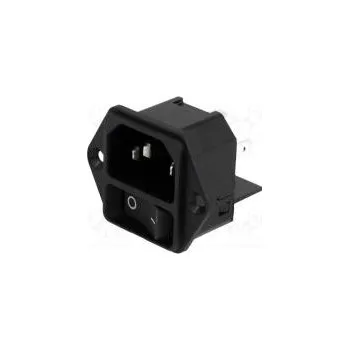 Elektrická zásuvka Konektor napájecí AC zásuvka vidlice 12A 250VAC IEC 60320