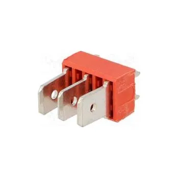 Elektrický konektor Faston kolíková lišta 6,4mm 0,8mm THT ocel pocínovaný 500V