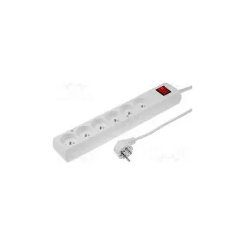 Prodlužovací kabel Prodlužovací síťový kabel Zásuvky 6 PVC bílá 3x1,5mm2 3m 16A