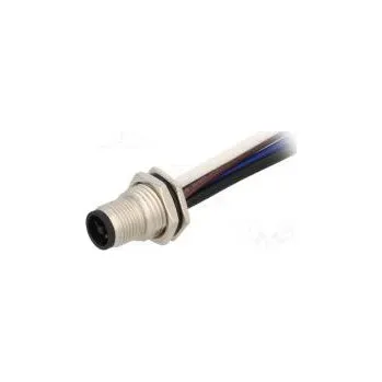 Elektrická zásuvka Zásuvka M12 PIN 4 vidlice kód T-Power vodiče IP67 12A 1,5mm2