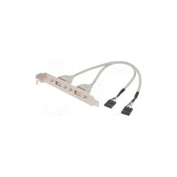 Adaptér USB 2.0,lišta niklovaný 250mm béžová Žíla Cu 28AWG