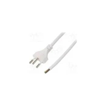 Napájecí kabel Kabel vodiče,vidlice SEV-1011 (J) PVC 1,8m bílá 3G1mm2 10A