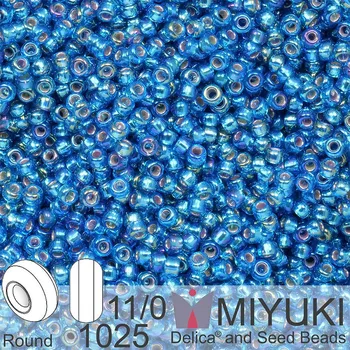 Korálek Korálky Miyuki Round 11/0. Barva 1025 S/L Capri Blue AB . Balení 5g.