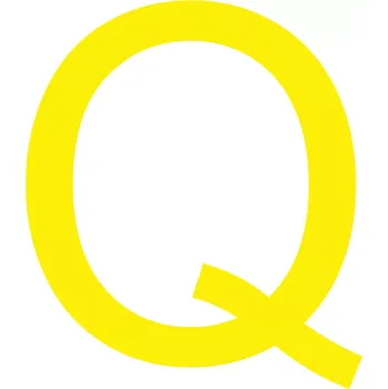 Kancelář Skladová podlahová značka - Q, 16 cm, 40 ks, žlutá