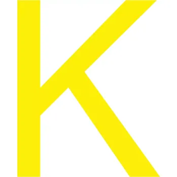 Kancelář Skladová podlahová značka - K, 20,5 cm, 25 ks, žlutá