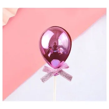 Jedlá dekorace na dort Zápich do dortu růžový balónek - Cakesicq