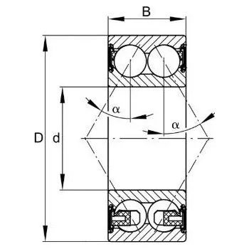 3204 A 2RS TNG ZKL NF Dvouřadé kuličkové ložisko s kosoúhlým stykem