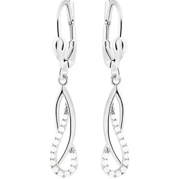 Náušnice GEMMAX Visací náušnice z bílého zlata se zirkony – zlatý šperk ryzosti 585/1000 v Dárkovém balení s Certifikátem GLEWB-03132