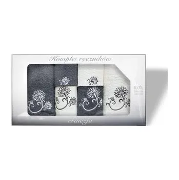 RĘCZNIK KPL.FINEZJA 6 SZT/2x30X50+2x50X90+2x70X140/ FROTTE KREM/POPIEL