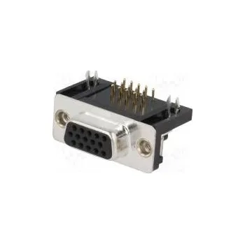 Elektrická zásuvka D-Sub HD PIN 15 zásuvka zásuvka Zajištění šroubky úhlové 90°