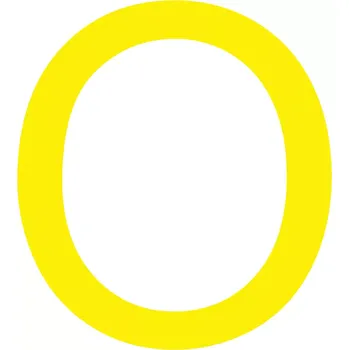 Kancelář Skladová podlahová značka - O, 16 cm, 40 ks, žlutá